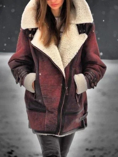 Briseline - Veste d’Hiver Doublée en Simili Cuir
