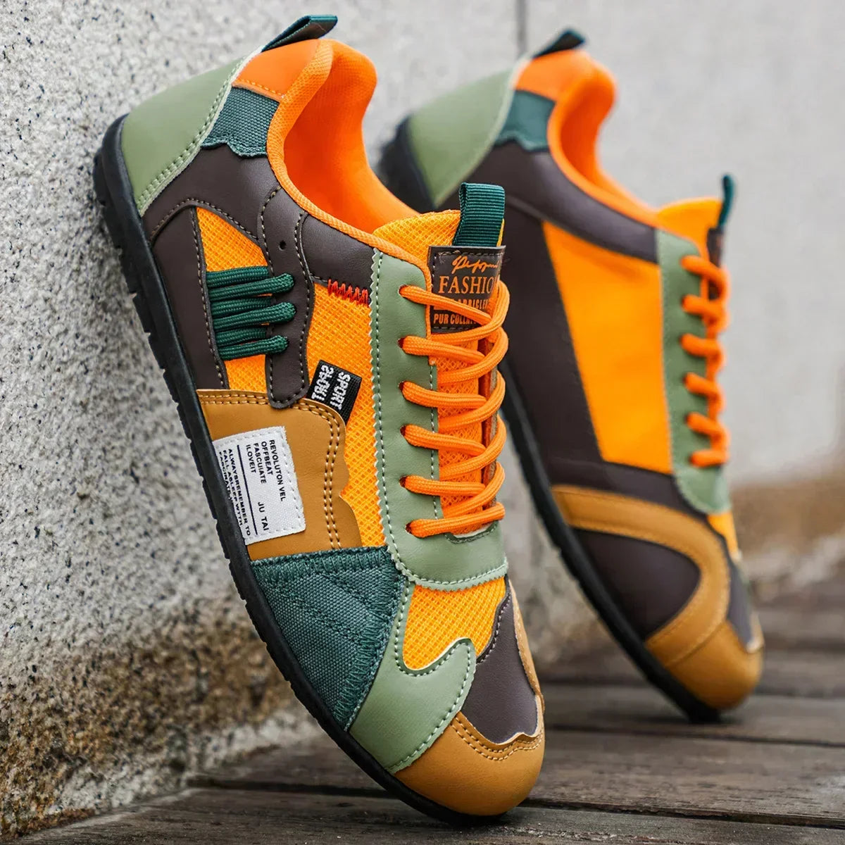 Jasper - Baskets homme rétro à lacets avec détails contrastés
