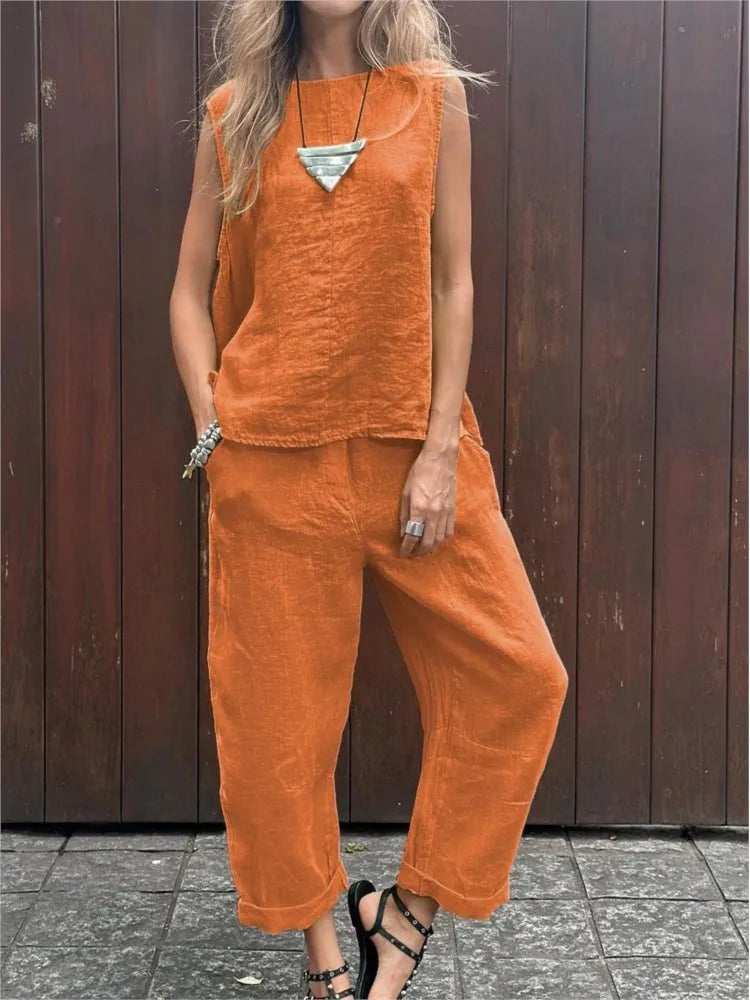 Ardelle™ - Ensemble Chic Deux Pièces – Top Sans Manches et Pantalon Élégant
