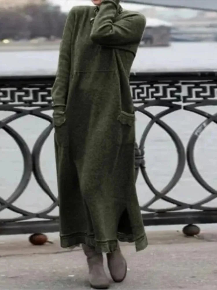 Delphine™ - Robe longue en velours décontractée et chaude