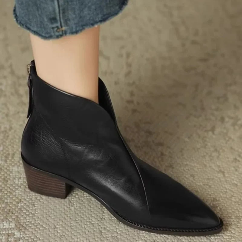 Lorine™ - Bottines Chelsea en Cuir Chic et Confort
