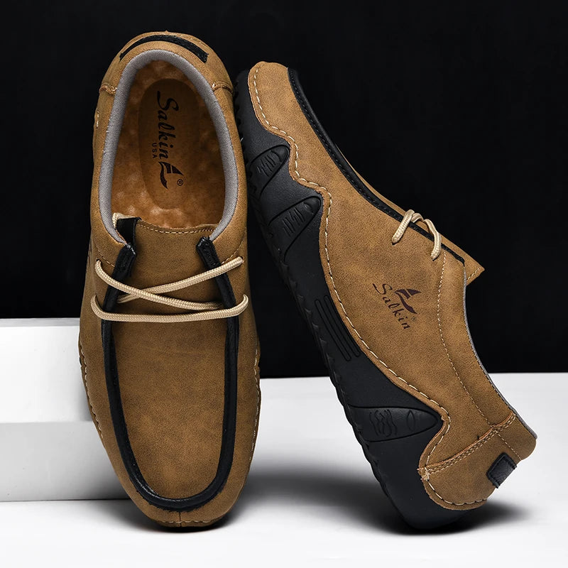 Laurent - Mocassins homme à lacets avec semelle souple et légère