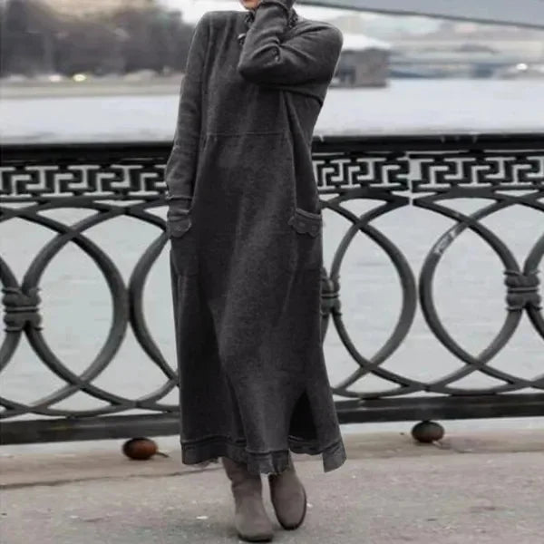 Delphine™ - Robe longue en velours décontractée et chaude