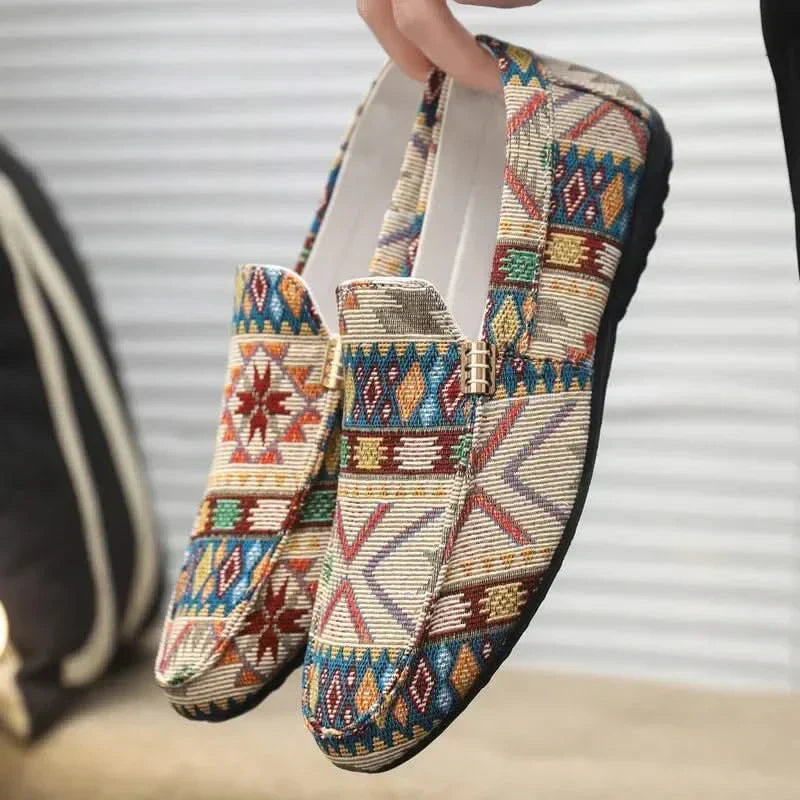 Mathis - Mocassins homme confort à motif ethnique