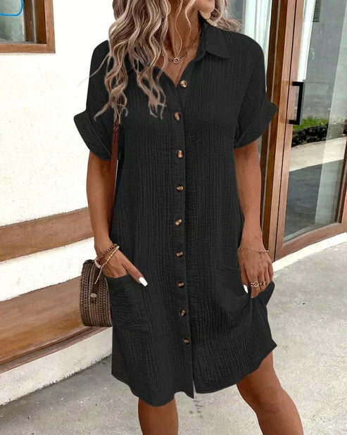 Nerina™ - Robe Chemise Décontractée Boutonnée
