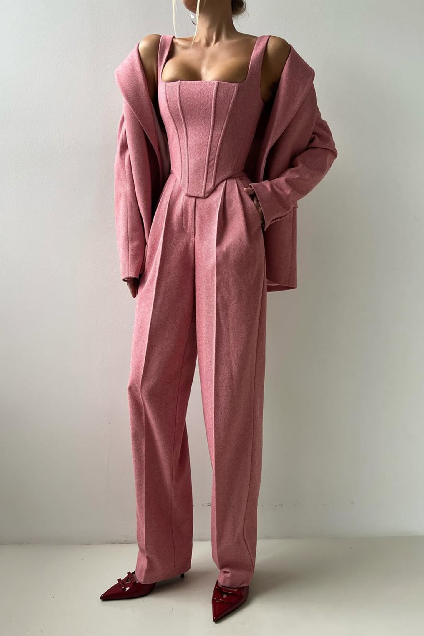 Renata™ - Costume 3 pièces avec blazer croisé