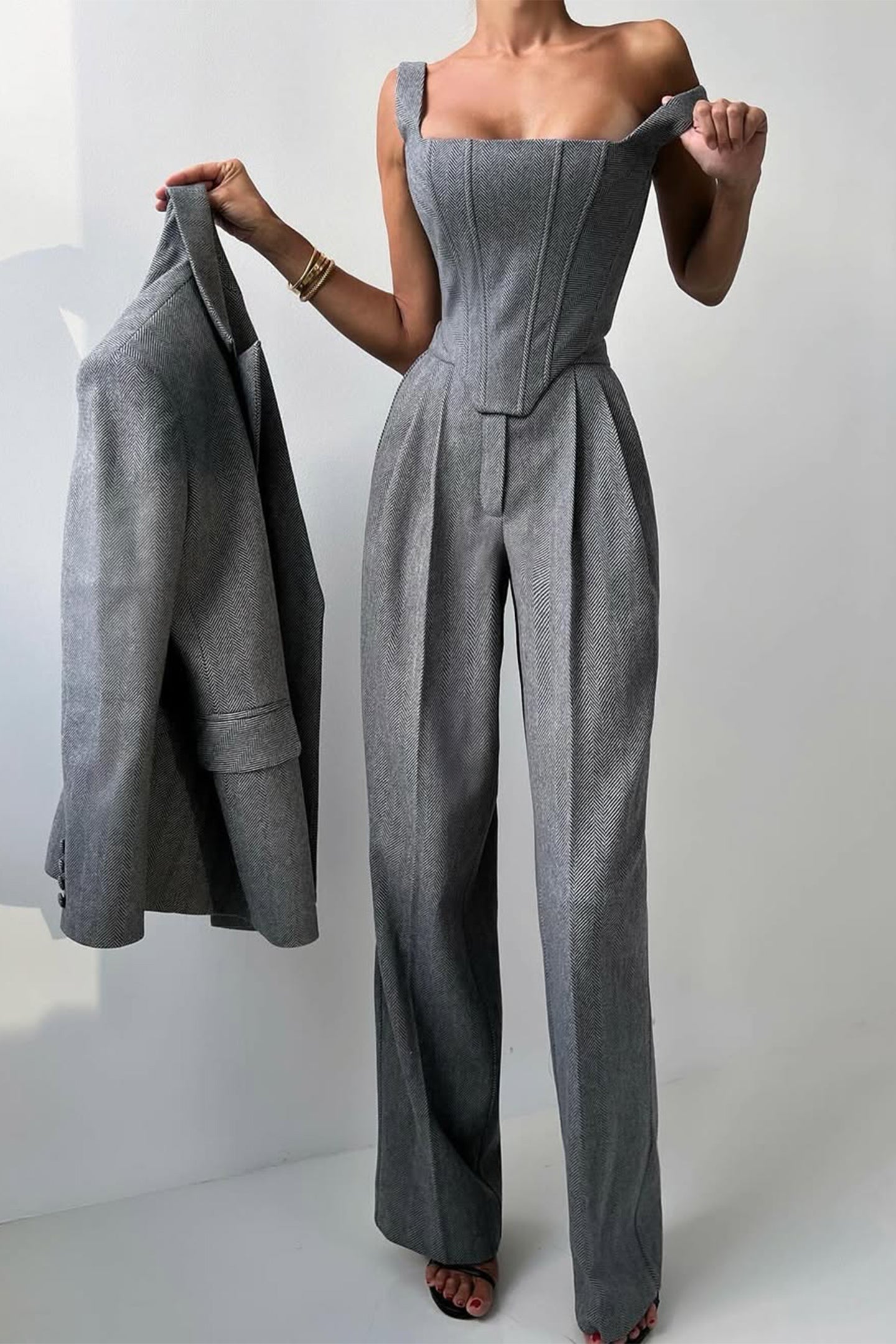 Renata™ - Costume 3 pièces avec blazer croisé