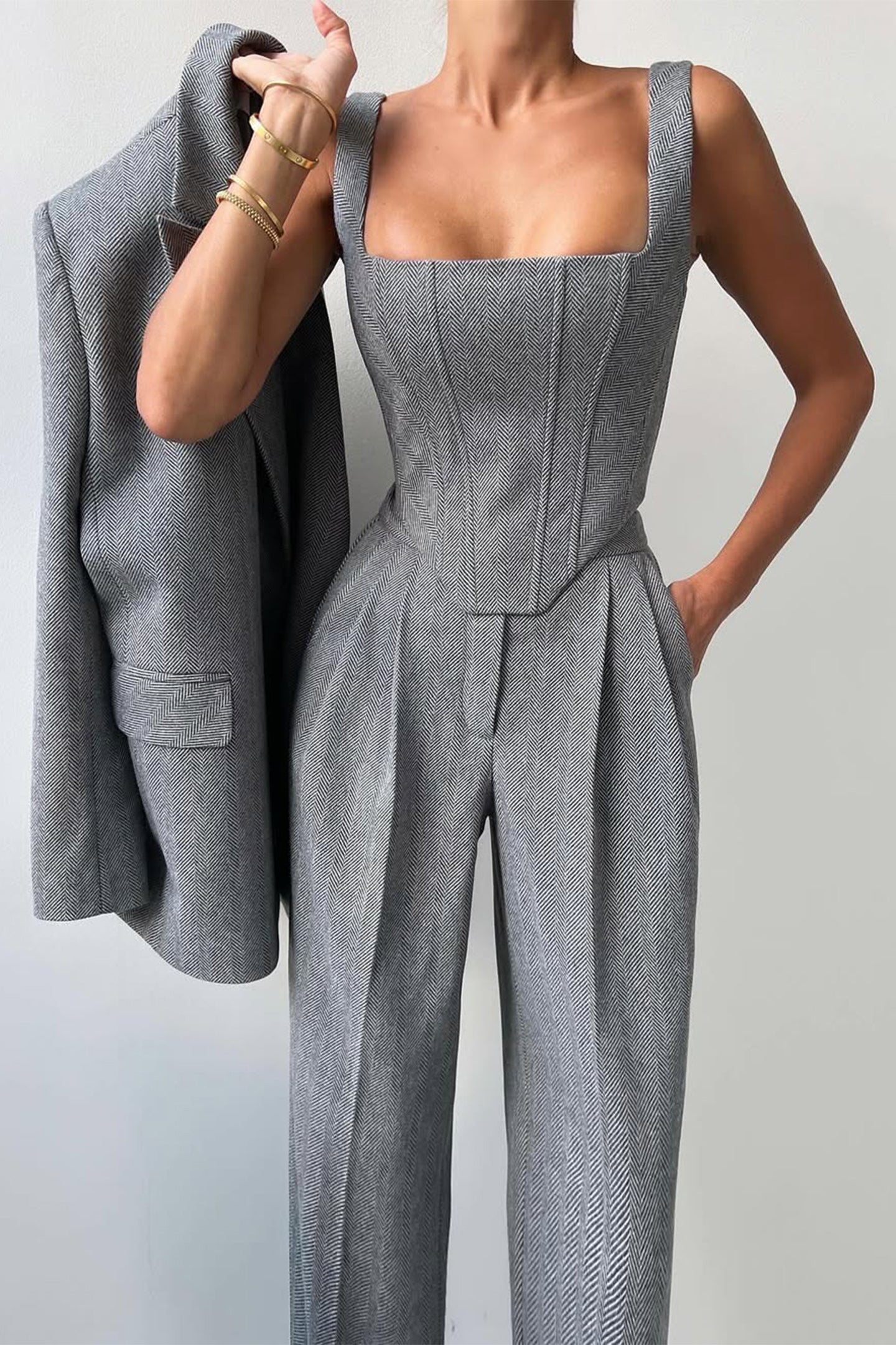 Renata™ - Costume 3 pièces avec blazer croisé