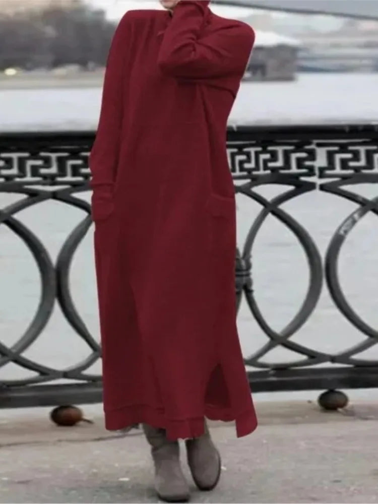 Delphine™ - Robe longue en velours décontractée et chaude