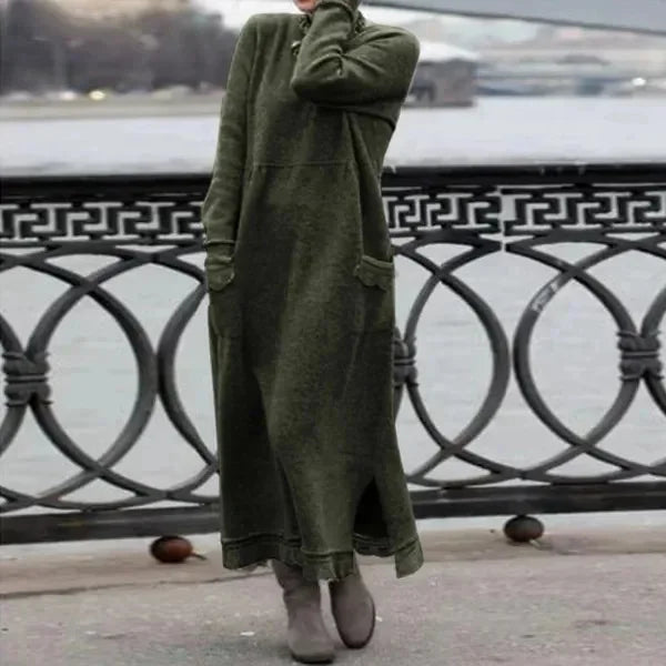 Delphine™ - Robe longue en velours décontractée et chaude