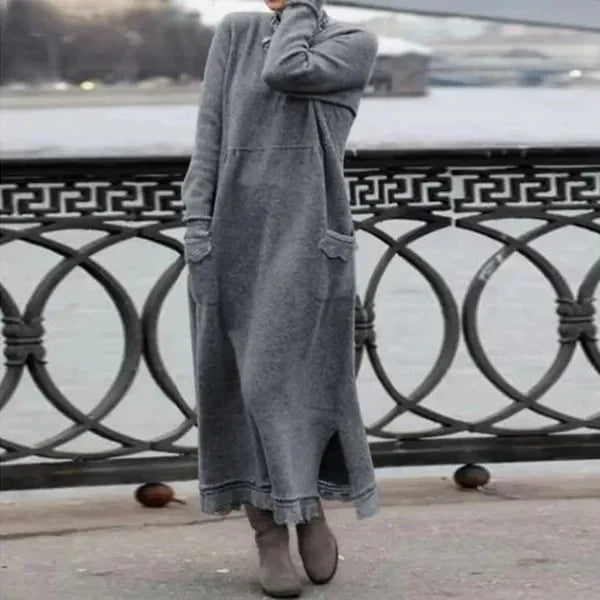 Delphine™ - Robe longue en velours décontractée et chaude