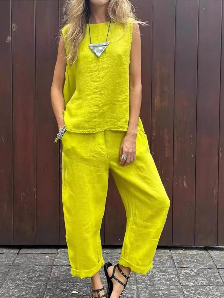 Ardelle™ - Ensemble Chic Deux Pièces – Top Sans Manches et Pantalon Élégant