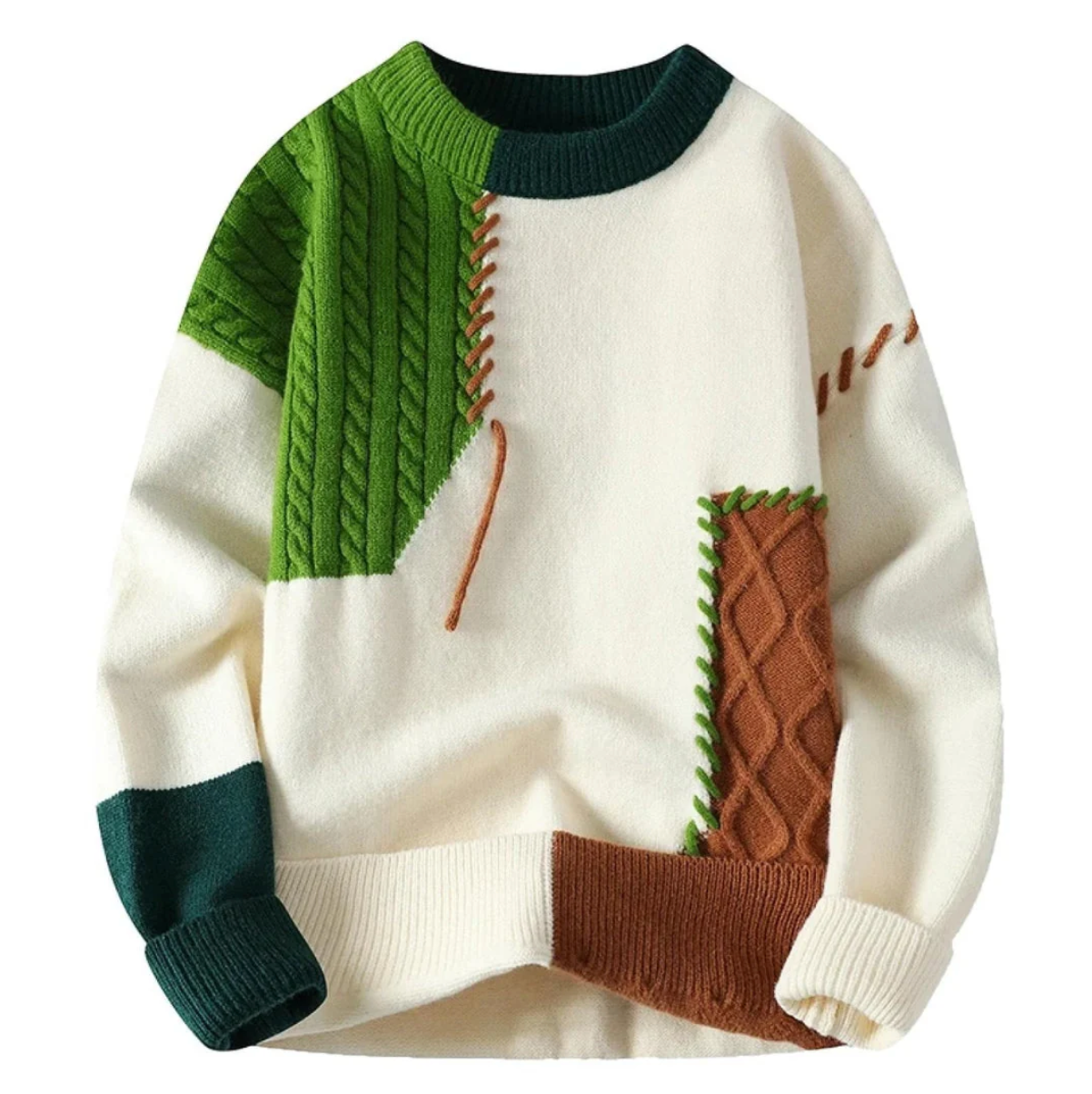 Jacqui™ - Pull Patchwork Moderne et Confortable