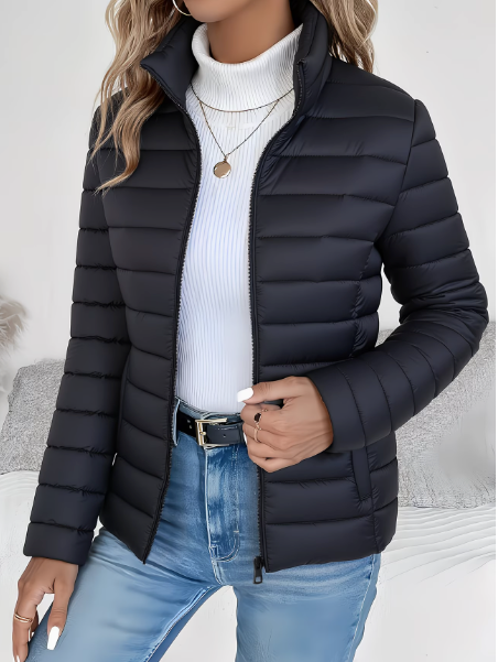 Noxira™ - Veste Femme Matelassée Légère Coupe Ajustée Col Montant Printemps