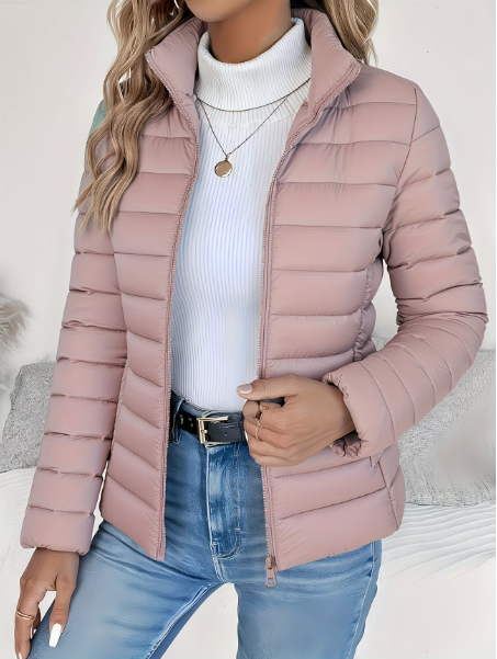 Noxira™ - Veste Femme Matelassée Légère Coupe Ajustée Col Montant Printemps