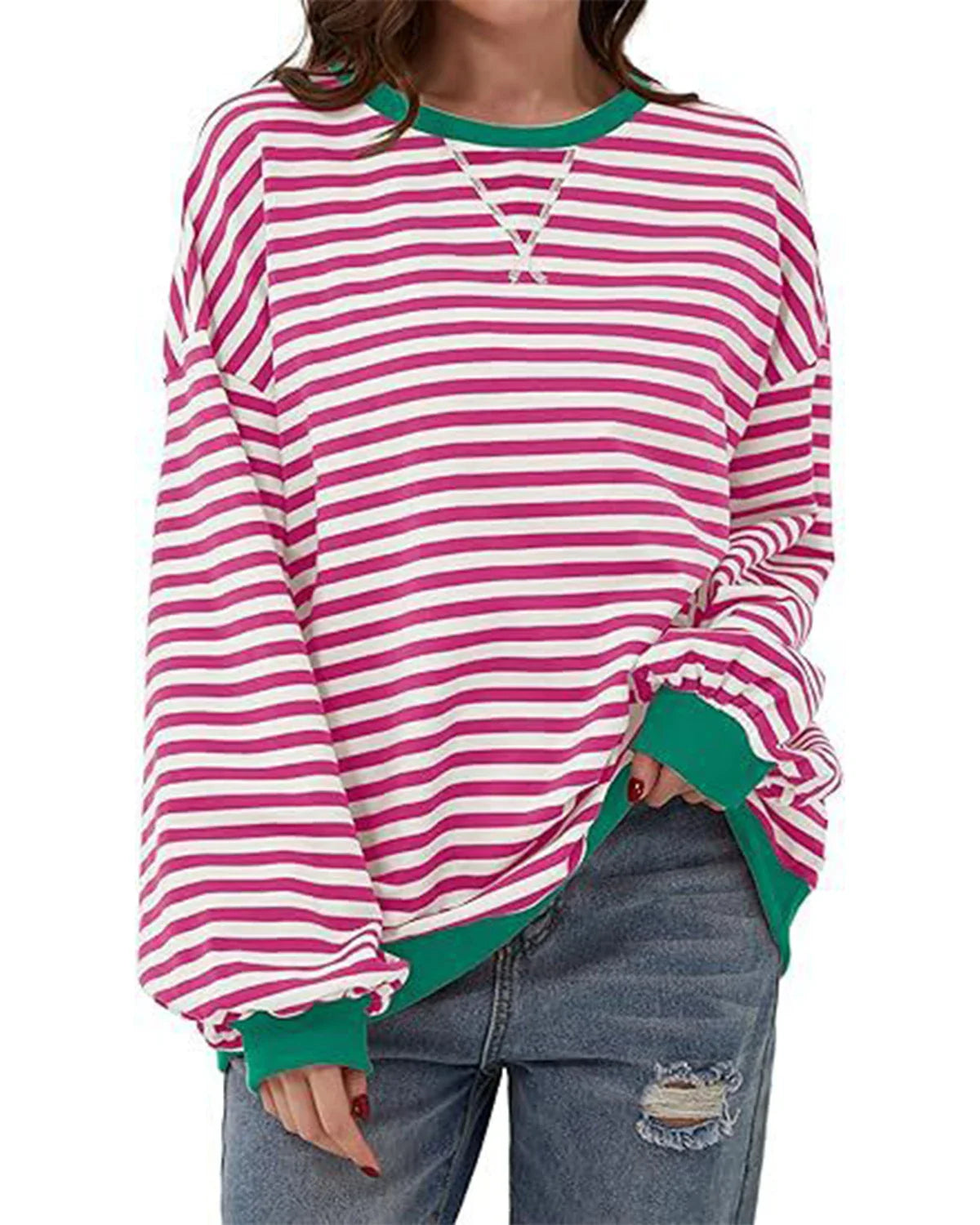 Maribel™ - Sweatshirts à Rayures Color Block Femme