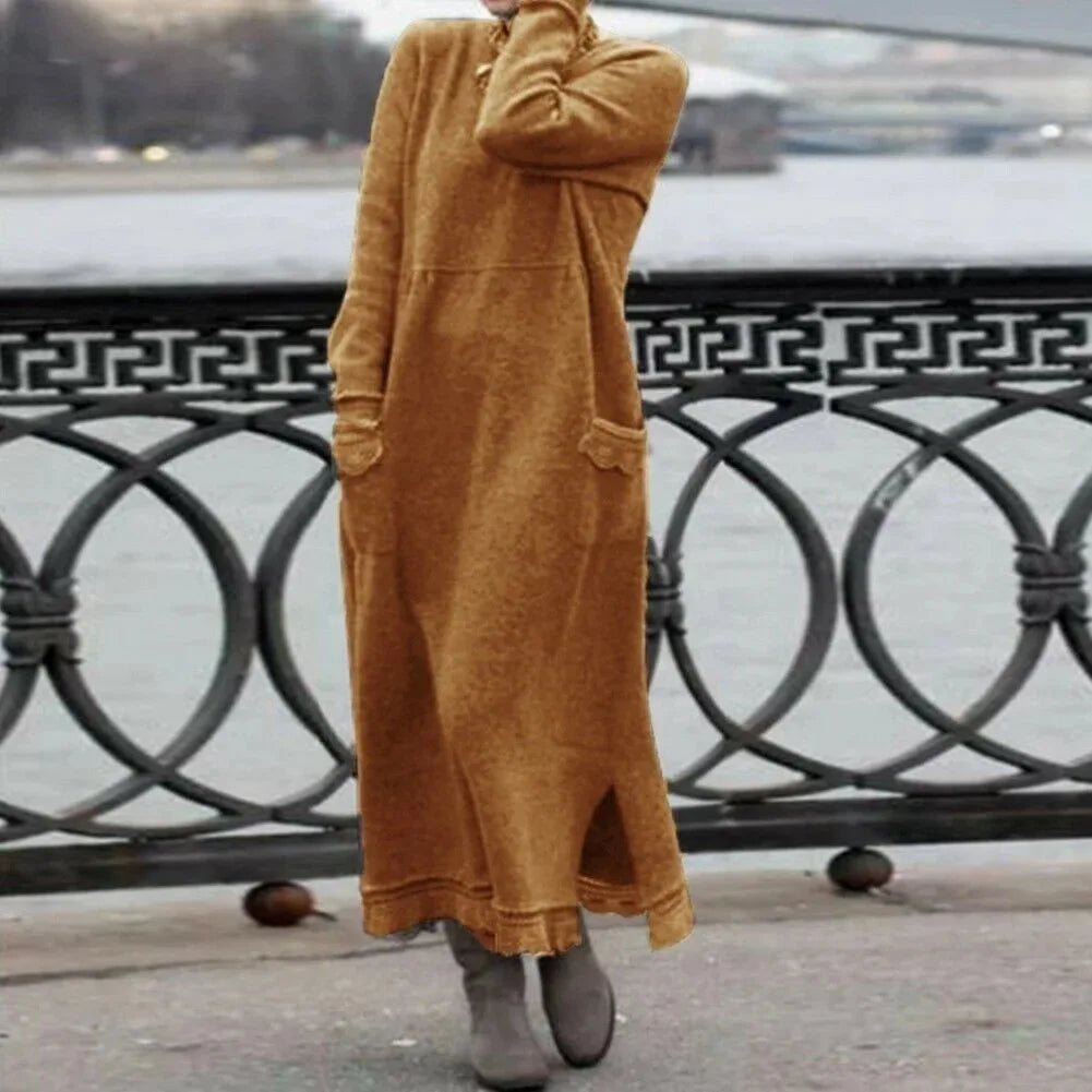 Delphine™ - Robe longue en velours décontractée et chaude