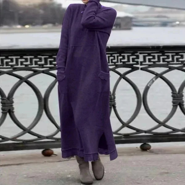 Delphine™ - Robe longue en velours décontractée et chaude