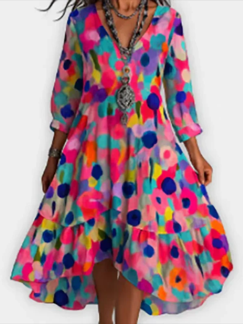 Ravina™ - Robe Fleurie Vintage Élégante et Légère