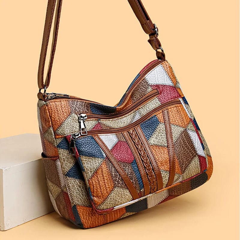 Mariellea™ - Sac À Main En Cuir Véritable Style Mosaïque