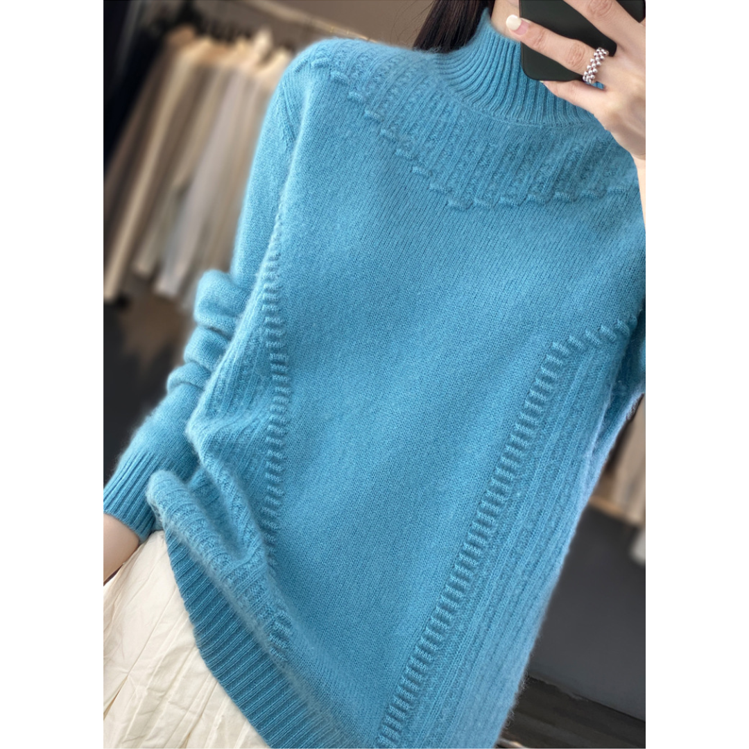 Marceline™ - Pull en Tricot à Col Mi-Haut
