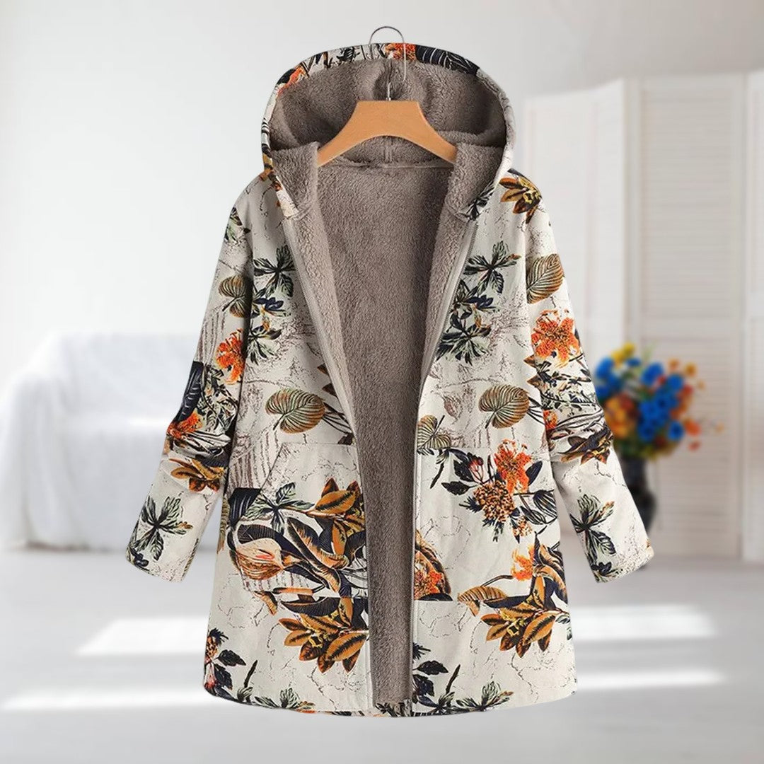 Tavirae™ - Veste chaude doublée polaire avec capuche et imprimé floral