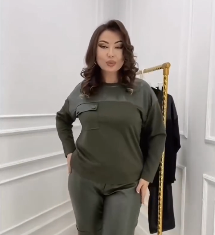Orlisia™ - Ensemble deux pièces femme avec détails effet cuir