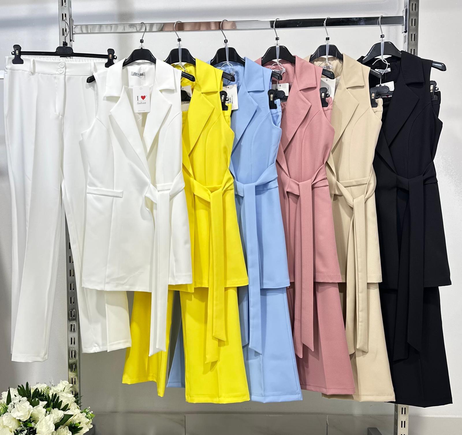 Fynellea™ - Ensemble Femme Élégant Sans Manches Pantalon Large Taille Ceinturée
