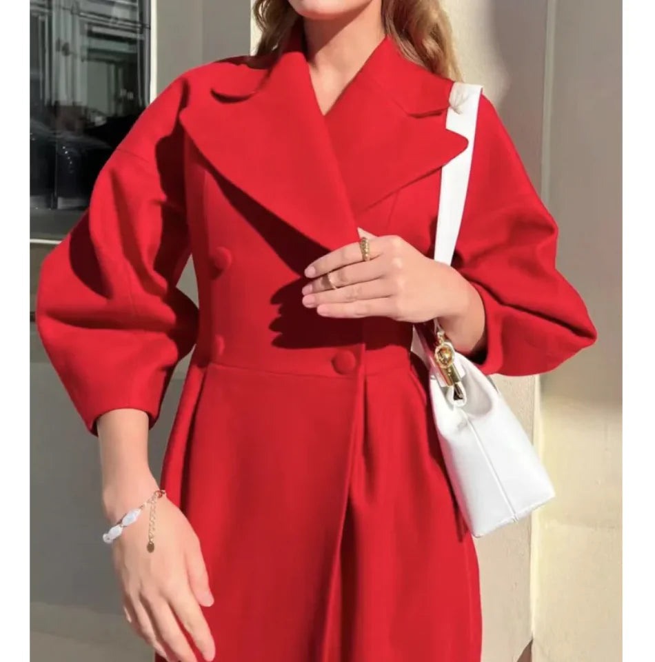 Joëlle™ - Manteau Long à Manches Lanternes Vintage