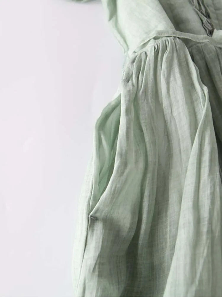 Tyrella™ - Robe Femme Maxi en Lin Ample et Fluide Style Décontracté Élégant