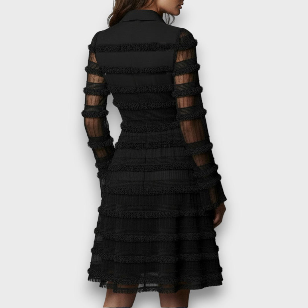 Hyacinthe™ - Robe Midi Élégante à Franges Transparentes