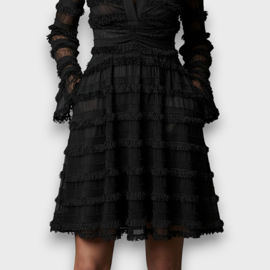 Hyacinthe™ - Robe Midi Élégante à Franges Transparentes