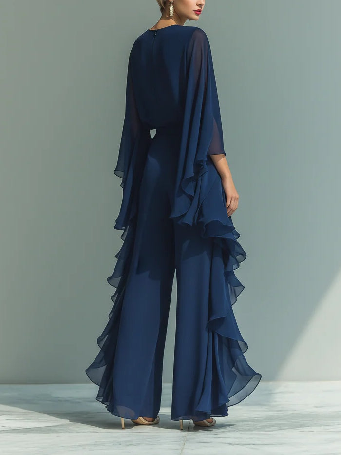Cynvra™ - Ensemble Femme Fluide Volants Élégant Pour Soirée Et Événements