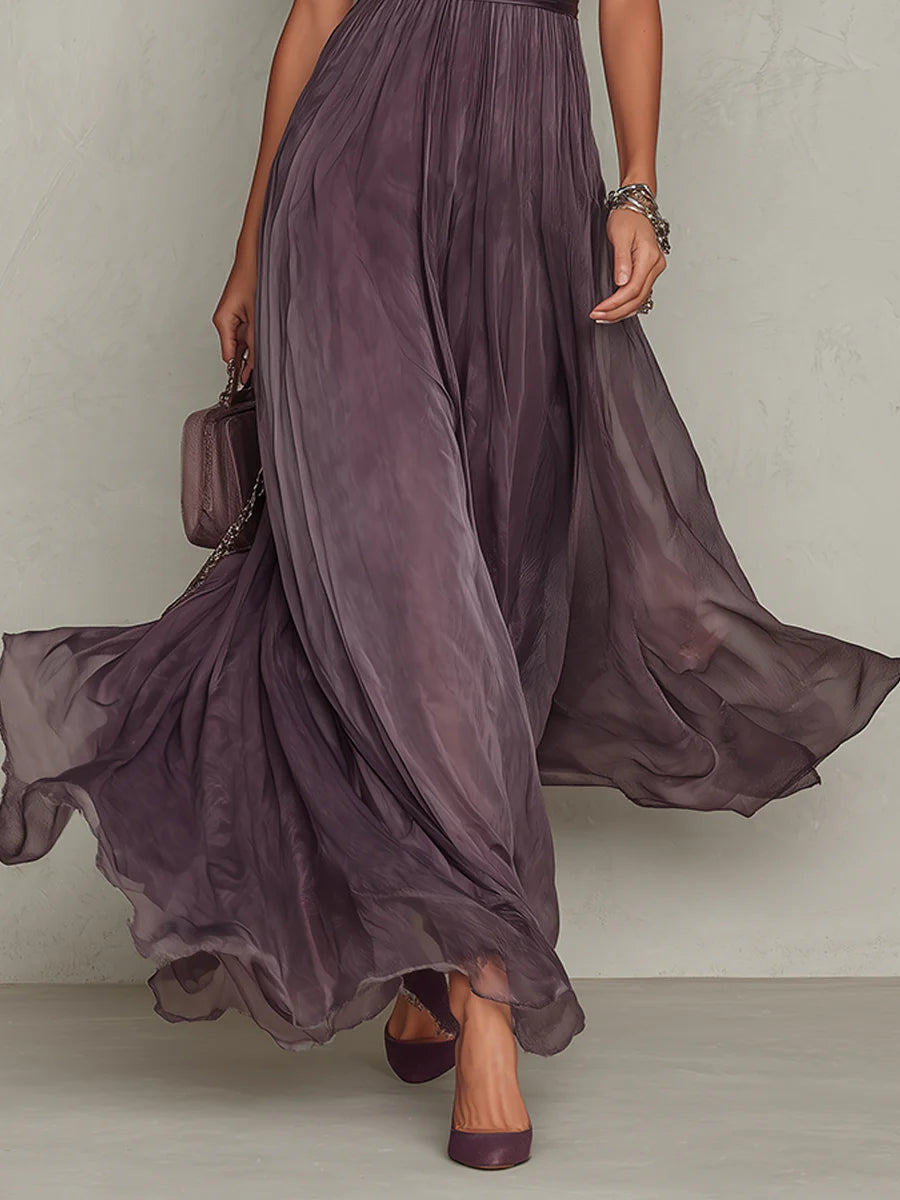 Lunvra™ - Robe Femme Longue Fluide Élégante Style Rétro Pour Soirée