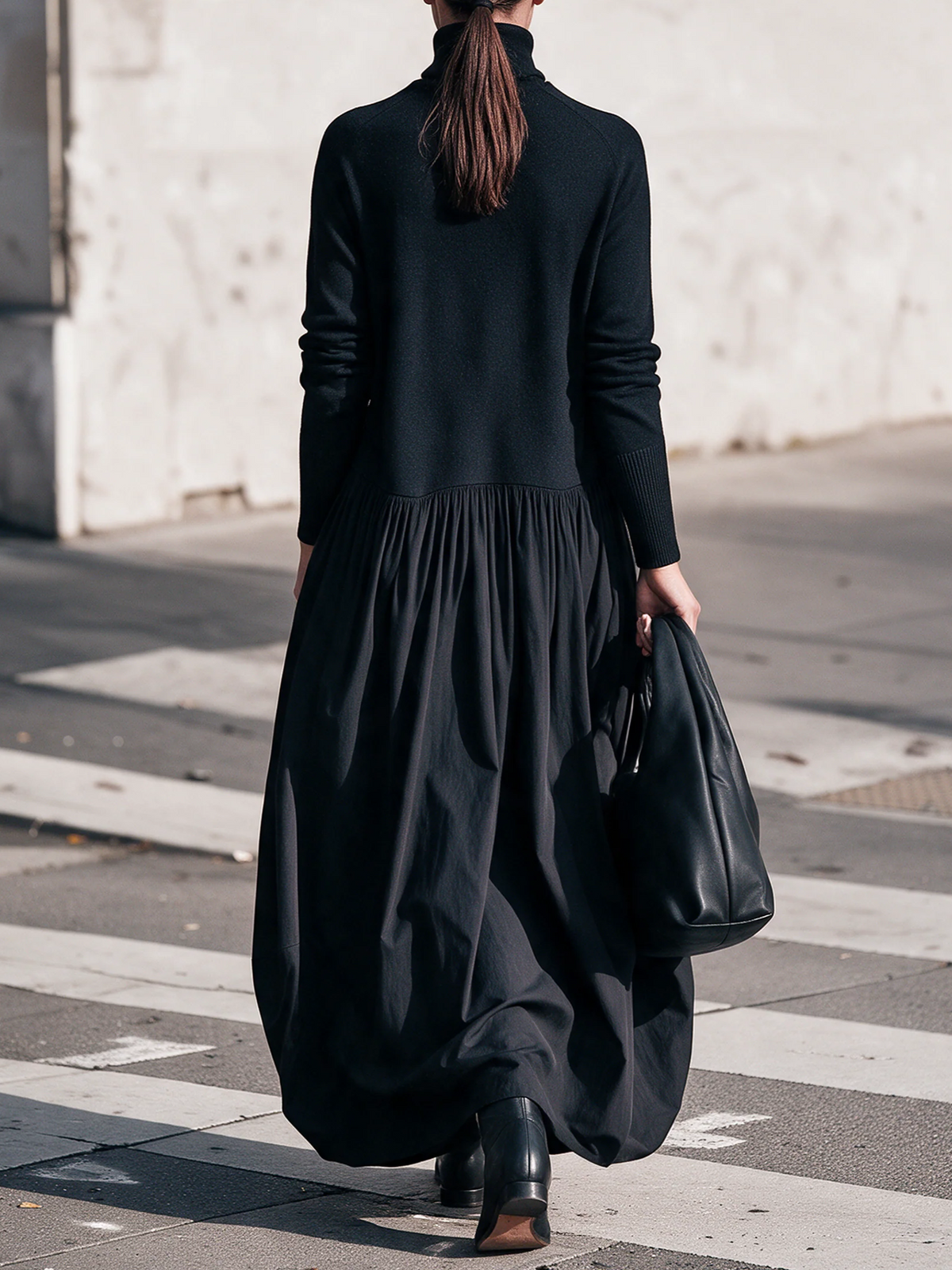 Tessel - Robe femme oversize à col haut et poches