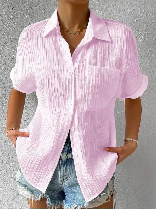 Plyora™ - Chemisier Femme Ample Boutonné Col Classique Style Casual