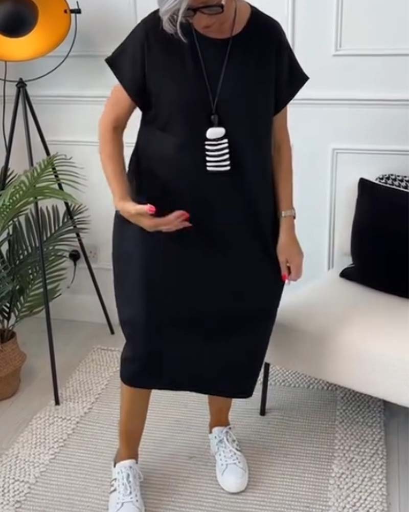 Marie™ - Robe Décontractée à Manches Courtes avec Imprimé Lettre pour Femme