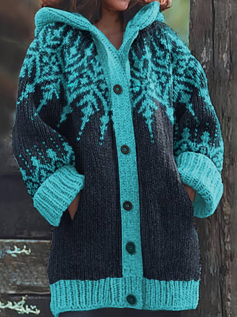 Isaralisse™ - Manteau Oversized En Tissu À Motifs D’Hiver