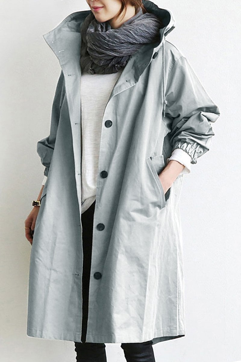 Henriette™ - Cardigan long femme élégant à col et poches