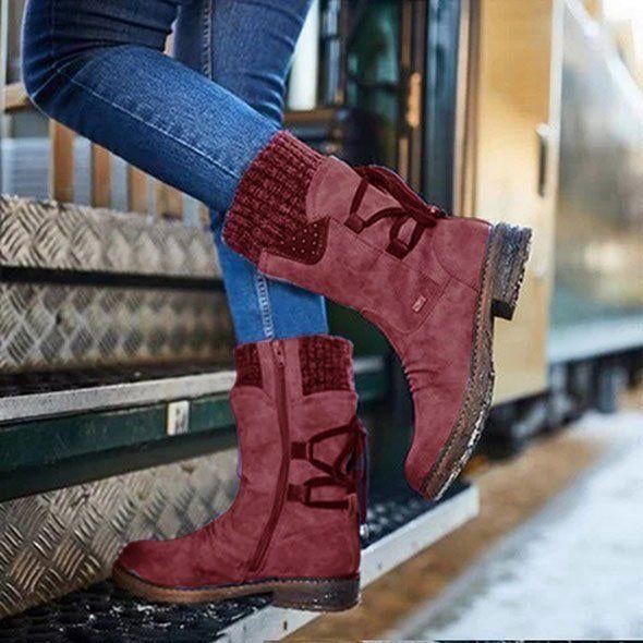 Ovelina™ - Bottines chaudes à lacets pour femmes pour l’hiver