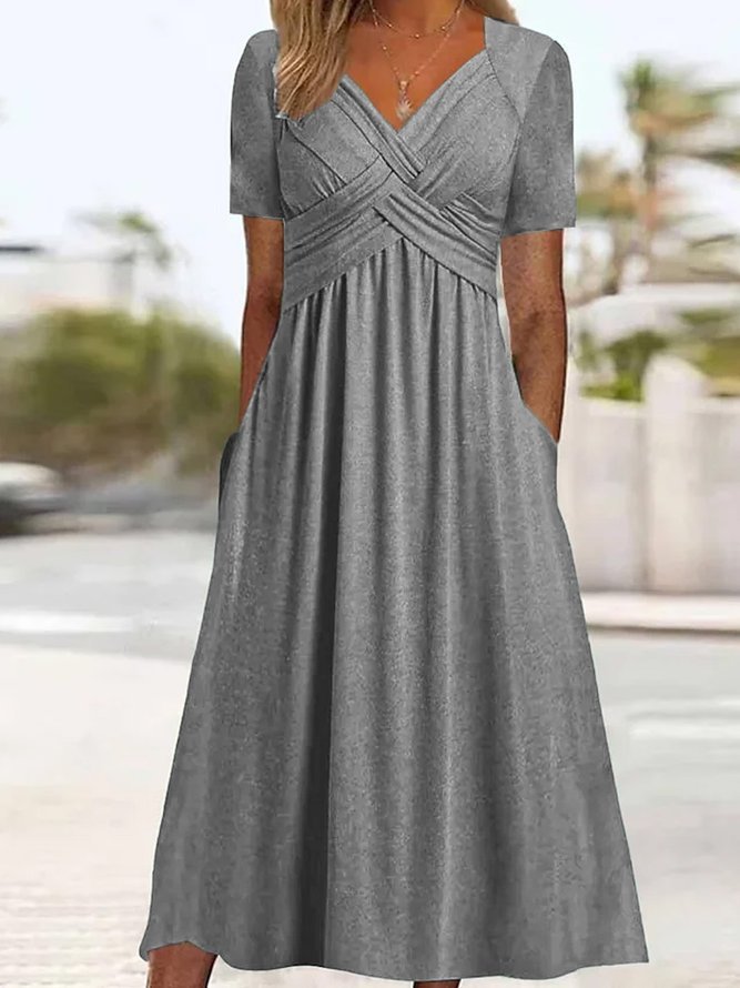 Malina™ - Robe Élégante à Silhouette Fluide et Décolleté en V
