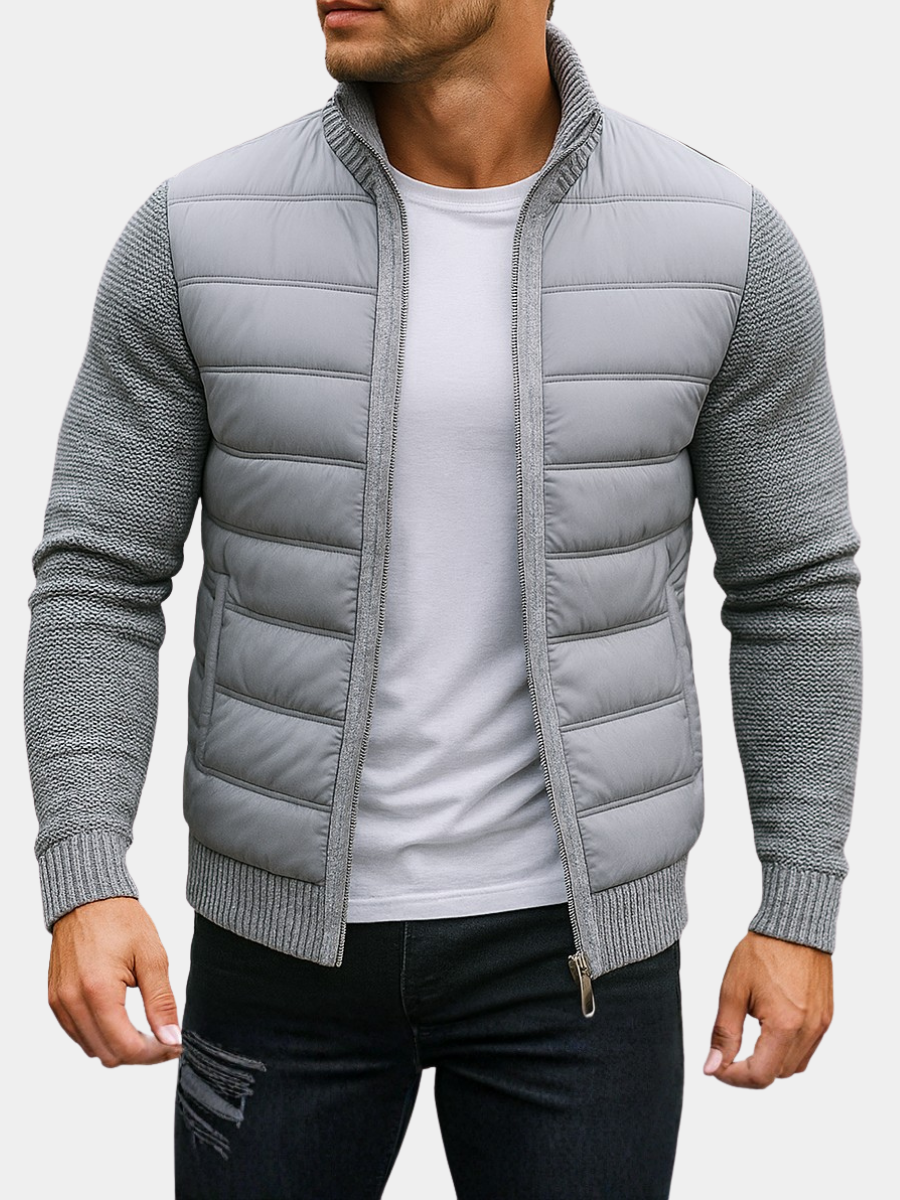 Erik - Veste matelassée homme à manches en maille et col montant