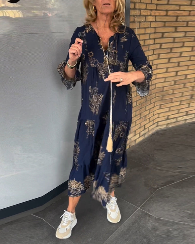 Meline™ - Robe Vintage Ample à Col V