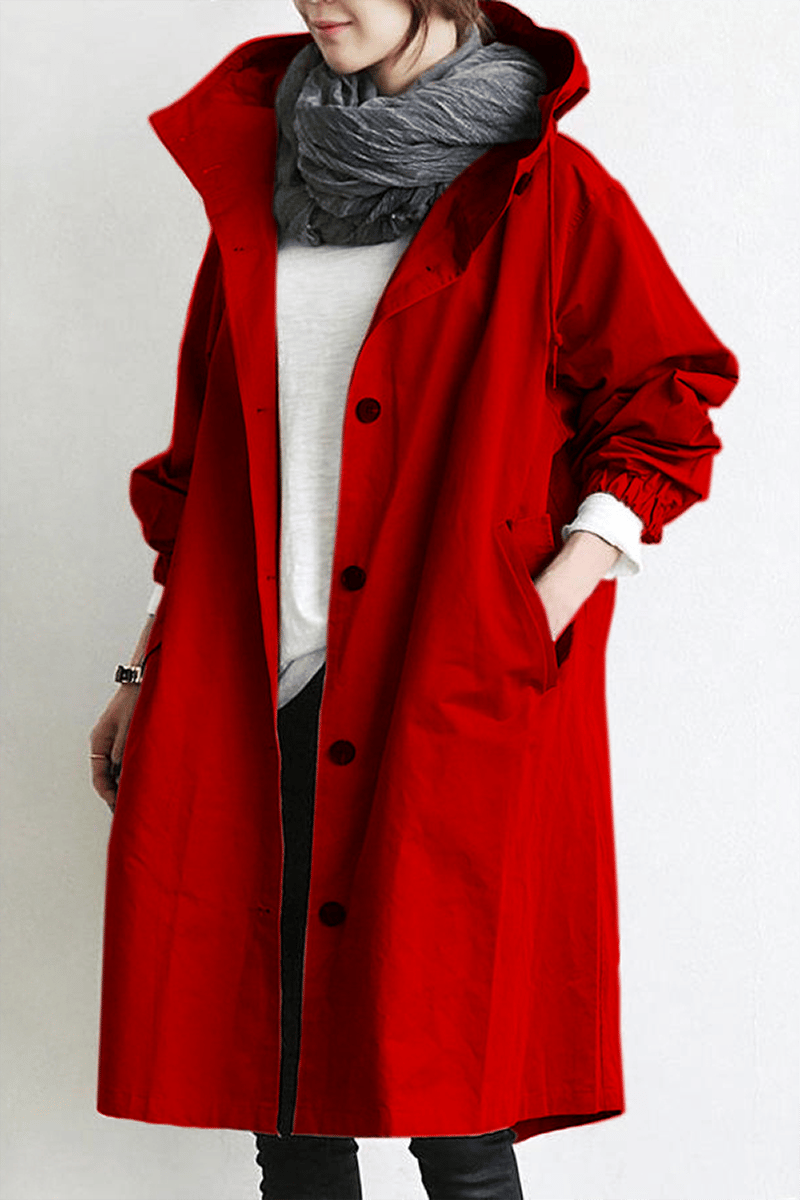 Henriette™ - Cardigan long femme élégant à col et poches