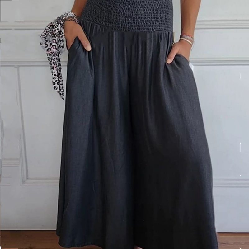 Pravina™ - Jean Femme Taille Haute à Jambes Larges