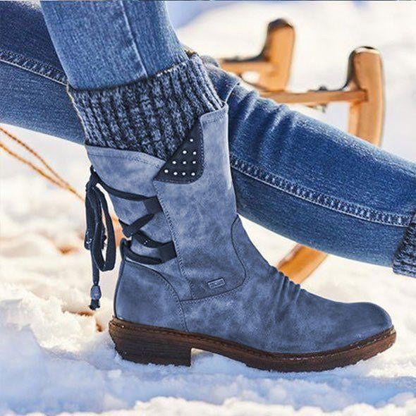 Ovelina™ - Bottines chaudes à lacets pour femmes pour l’hiver