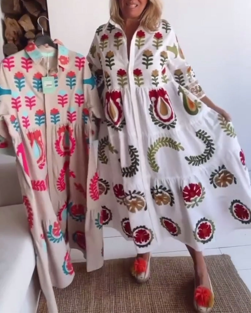 Gracina™ - Robe Imprimé Floral Graphique