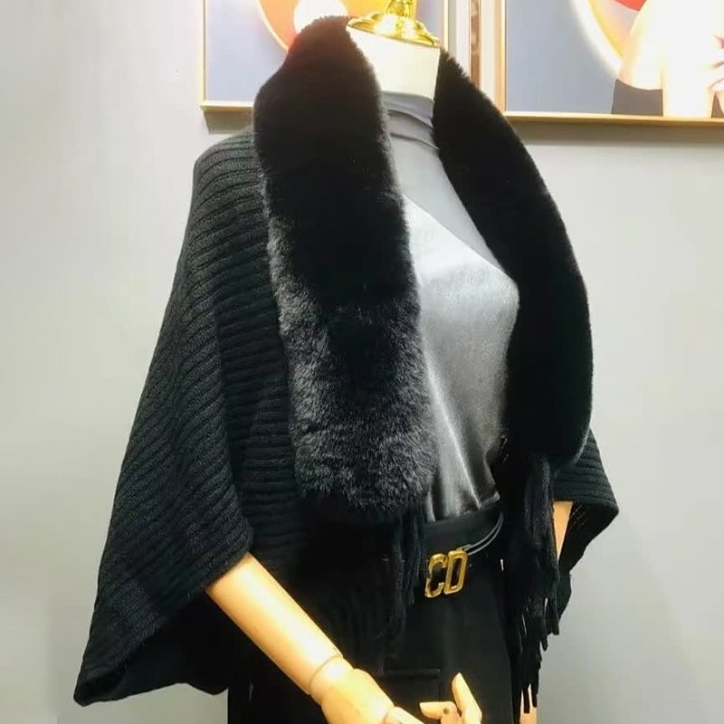 Martine™ - Châle élégant en fourrure de lapin pour un hiver luxueux