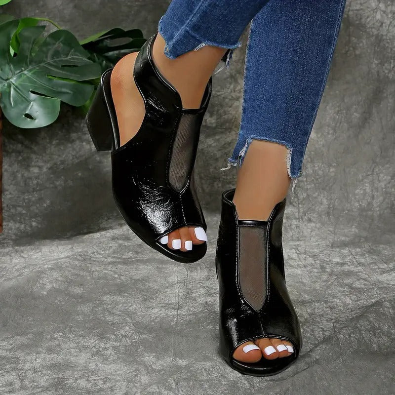 Yseult - Sandales femme à talon compensé avec bout ouvert