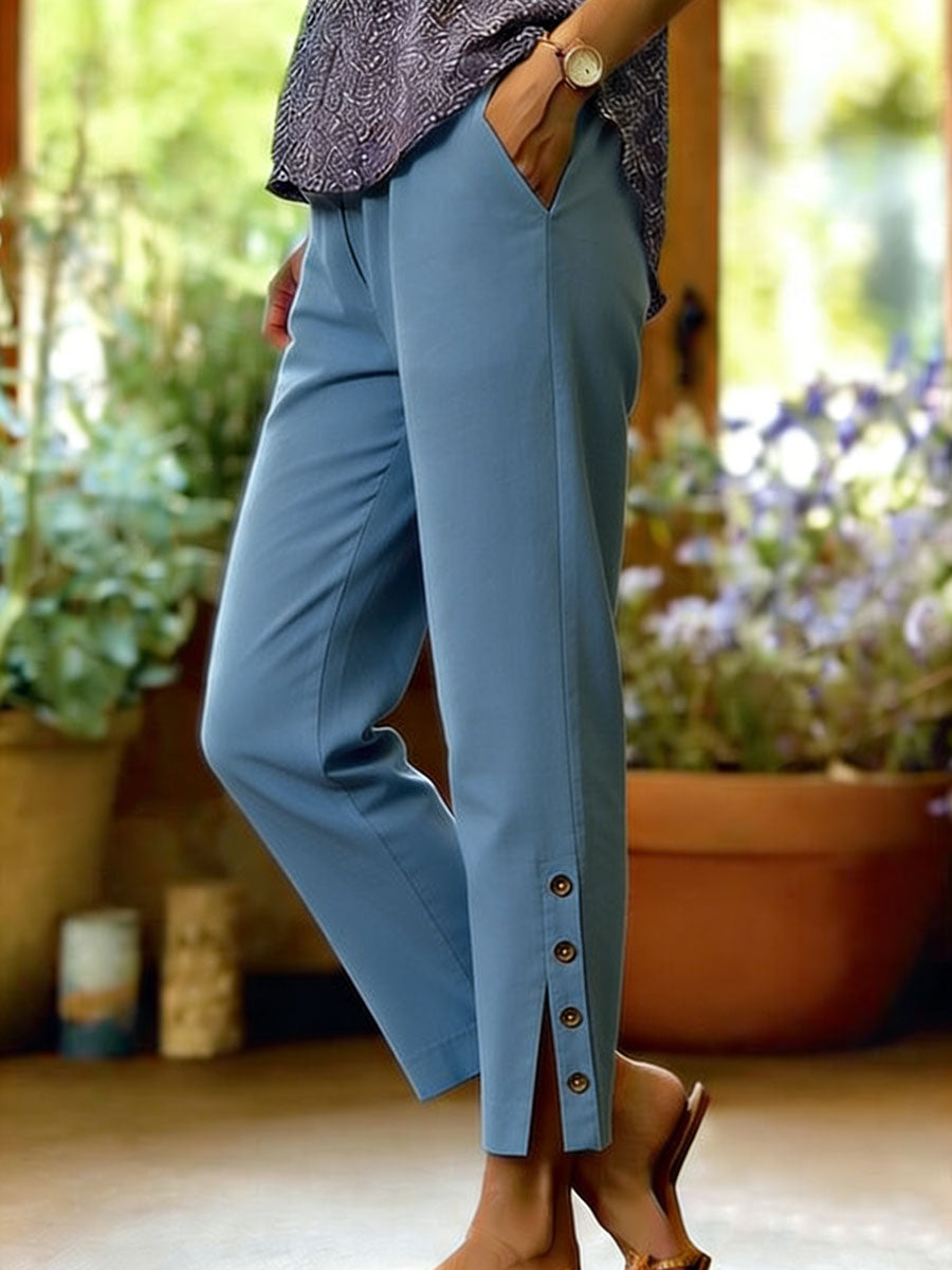 Firoxa™ - Pantalon Femme Lin Léger Confort Décontracté Pour Quotidien